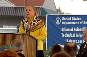 Eleanor Frierson speaks at Science.gov Opening